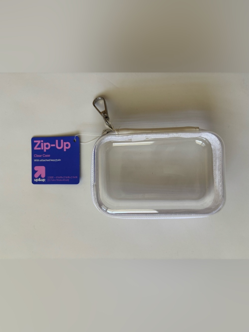 NWT Target Up & Up Mini Hard Sided Clear Zipper Travel Case Keychain